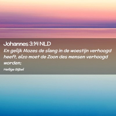 Picture 02 - Johannes 3:14 NLD - En gelijk Mozes de slang in de woestijn verhoogd - Bible Verse Picture
