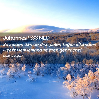 Picture 02 - Johannes 4:33 NLD - Zo zeiden dan de discipelen tegen elkander: Heeft - Bible Verse Picture