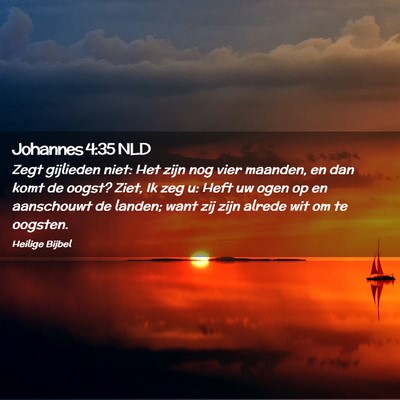 Picture 02 - Johannes 4:35 NLD - Zegt gijlieden niet: Het zijn nog vier maanden, - Bible Verse Picture