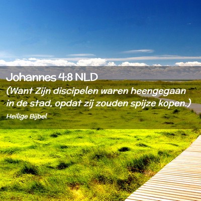 Picture 02 - Johannes 4:8 NLD - (Want Zijn discipelen waren heengegaan in de - Bible Verse Picture