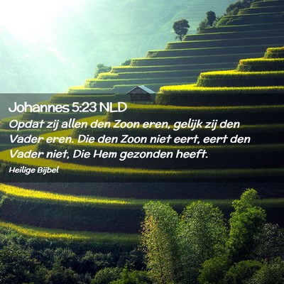 Picture 02 - Johannes 5:23 NLD - Opdat zij allen den Zoon eren, gelijk zij den - Bible Verse Picture