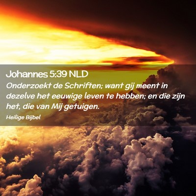 Picture 02 - Johannes 5:39 NLD - Onderzoekt de Schriften; want gij meent in - Bible Verse Picture