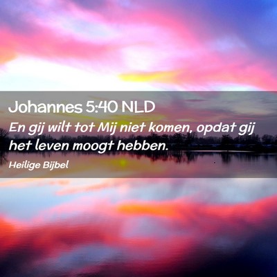 Picture 02 - Johannes 5:40 NLD - En gij wilt tot Mij niet komen, opdat gij het - Bible Verse Picture