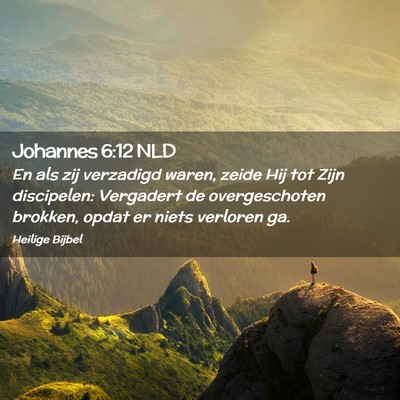 Picture 02 - Johannes 6:12 NLD - En als zij verzadigd waren, zeide Hij tot Zijn - Bible Verse Picture