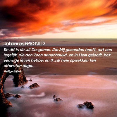 Picture 02 - Johannes 6:40 NLD - En dit is de wil Desgenen, Die Mij gezonden - Bible Verse Picture