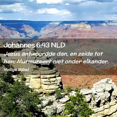 Picture 02 - Johannes 6:43 NLD - Jezus antwoordde dan, en zeide tot hen: - Bible Verse Picture
