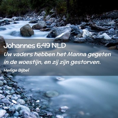 Picture 02 - Johannes 6:49 NLD - Uw vaders hebben het Manna gegeten in de - Bible Verse Picture