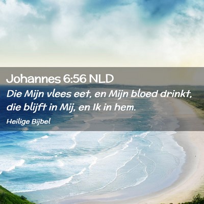 Picture 02 - Johannes 6:56 NLD - Die Mijn vlees eet, en Mijn bloed drinkt, die - Bible Verse Picture