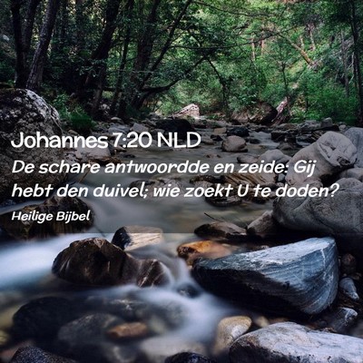 Picture 02 - Johannes 7:20 NLD - De schare antwoordde en zeide: Gij hebt den - Bible Verse Picture
