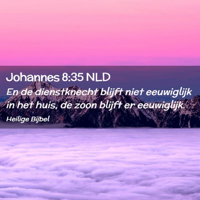 Picture 02 - Johannes 8:35 NLD - En de dienstknecht blijft niet eeuwiglijk in het - Bible Verse Picture