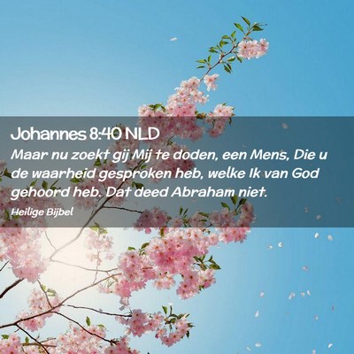 Picture 02 - Johannes 8:40 NLD - Maar nu zoekt gij Mij te doden, een Mens, Die u - Bible Verse Picture