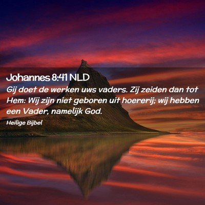 Picture 02 - Johannes 8:41 NLD - Gij doet de werken uws vaders. Zij zeiden dan tot - Bible Verse Picture
