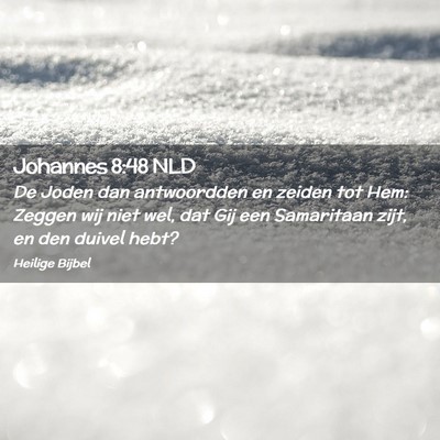 Picture 02 - Johannes 8:48 NLD - De Joden dan antwoordden en zeiden tot Hem: - Bible Verse Picture