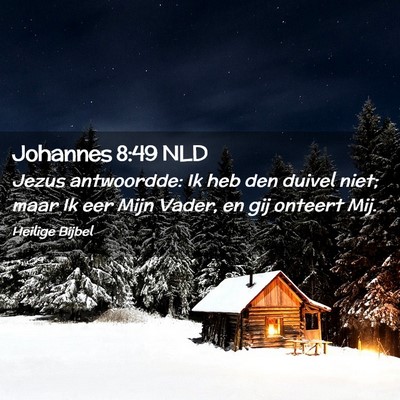 Picture 02 - Johannes 8:49 NLD - Jezus antwoordde: Ik heb den duivel niet; maar Ik - Bible Verse Picture