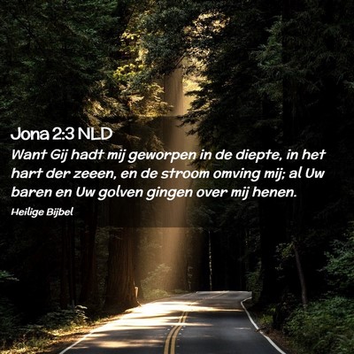 Picture 02 - Jona 2:3 NLD - Want Gij hadt mij geworpen in de diepte, in het - Bible Verse Picture