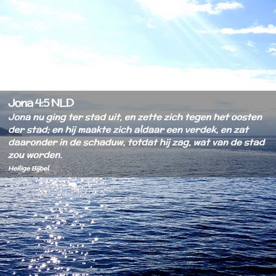 Picture 02 - Jona 4:5 NLD - Jona nu ging ter stad uit, en zette zich tegen - Bible Verse Picture