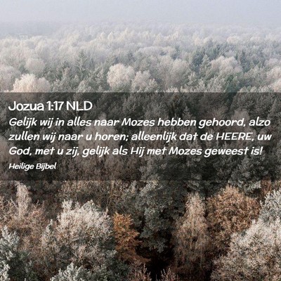 Picture 02 - Jozua 1:17 NLD - Gelijk wij in alles naar Mozes hebben gehoord, - Bible Verse Picture