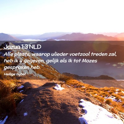 Picture 02 - Jozua 1:3 NLD - Alle plaats, waarop ulieder voetzool treden zal, - Bible Verse Picture