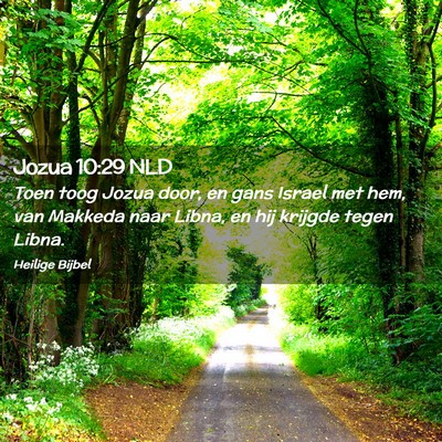 Picture 02 - Jozua 10:29 NLD - Toen toog Jozua door, en gans Israel met hem, van - Bible Verse Picture