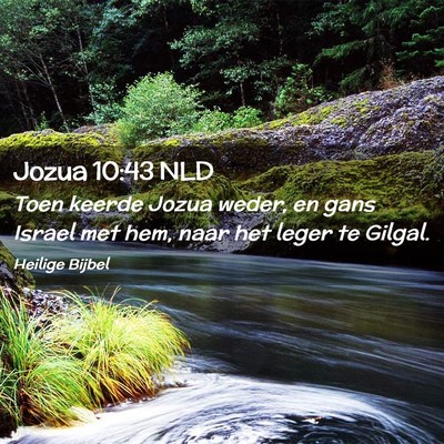 Picture 02 - Jozua 10:43 NLD - Toen keerde Jozua weder, en gans Israel met hem, - Bible Verse Picture