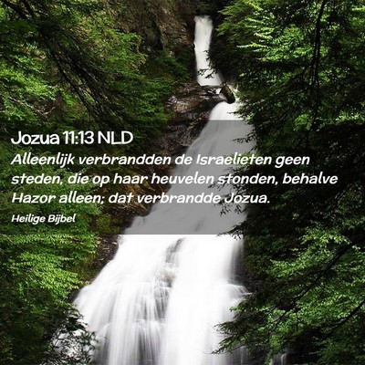 Picture 02 - Jozua 11:13 NLD - Alleenlijk verbrandden de Israelieten geen - Bible Verse Picture