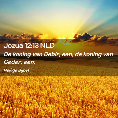 Picture 02 - Jozua 12:13 NLD - De koning van Debir, een; de koning van Geder, - Bible Verse Picture