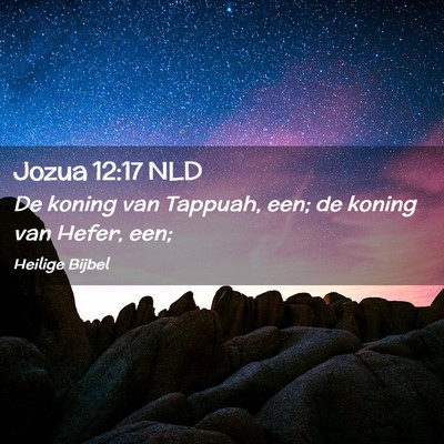 Picture 02 - Jozua 12:17 NLD - De koning van Tappuah, een; de koning van Hefer, - Bible Verse Picture