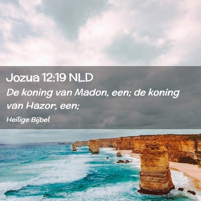 Picture 02 - Jozua 12:19 NLD - De koning van Madon, een; de koning van Hazor, - Bible Verse Picture