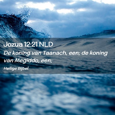 Picture 02 - Jozua 12:21 NLD - De koning van Taanach, een; de koning van - Bible Verse Picture