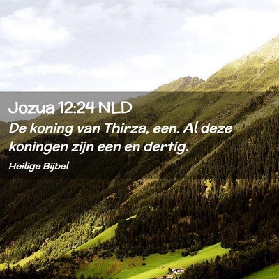 Picture 02 - Jozua 12:24 NLD - De koning van Thirza, een. Al deze koningen zijn - Bible Verse Picture