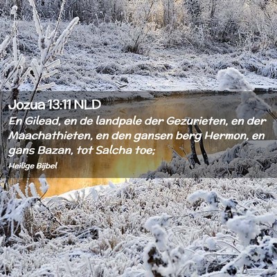 Picture 02 - Jozua 13:11 NLD - En Gilead, en de landpale der Gezurieten, en der - Bible Verse Picture