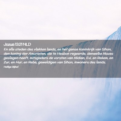 Picture 02 - Jozua 13:21 NLD - En alle steden des vlakken lands, en het ganse - Bible Verse Picture