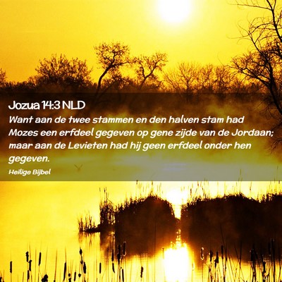 Picture 02 - Jozua 14:3 NLD - Want aan de twee stammen en den halven stam had - Bible Verse Picture