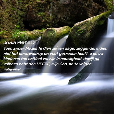 Picture 02 - Jozua 14:9 NLD - Toen zwoer Mozes te dien zelven dage, zeggende: - Bible Verse Picture