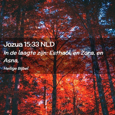 Picture 02 - Jozua 15:33 NLD - In de laagte zijn: Esthaol, en Zora, en - Bible Verse Picture