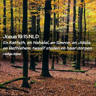 Picture 02 - Jozua 19:15 NLD - En Kattath, en Nahalal, en Simron, en Jidala, en - Bible Verse Picture