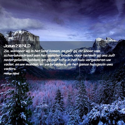 Picture 02 - Jozua 2:18 NLD - Zie, wanneer wij in het land komen, zo zult gij - Bible Verse Picture