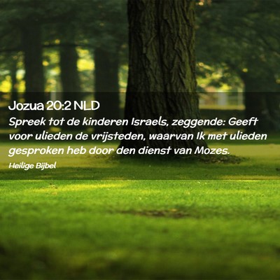 Picture 02 - Jozua 20:2 NLD - Spreek tot de kinderen Israels, zeggende: Geeft - Bible Verse Picture