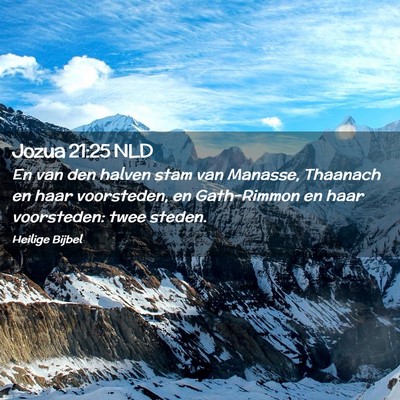 Picture 02 - Jozua 21:25 NLD - En van den halven stam van Manasse, Thaanach en - Bible Verse Picture