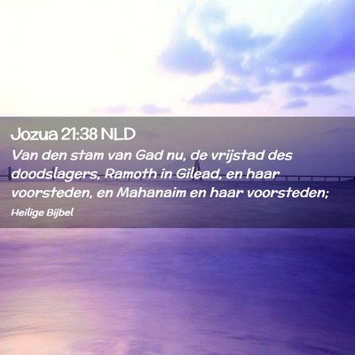 Picture 02 - Jozua 21:38 NLD - Van den stam van Gad nu, de vrijstad des - Bible Verse Picture