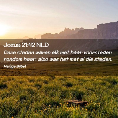 Picture 02 - Jozua 21:42 NLD - Deze steden waren elk met haar voorsteden rondom - Bible Verse Picture