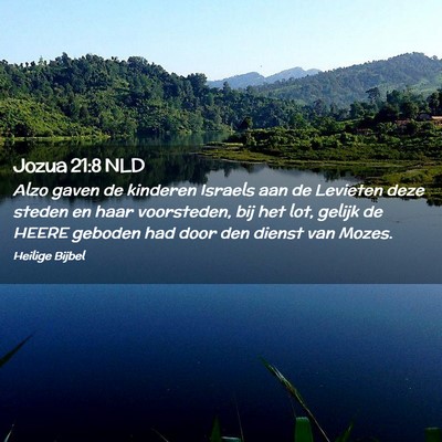 Picture 02 - Jozua 21:8 NLD - Alzo gaven de kinderen Israels aan de Levieten - Bible Verse Picture
