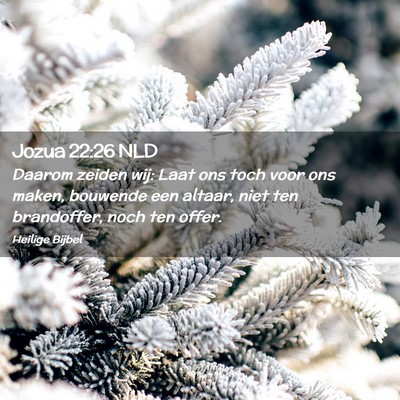 Picture 02 - Jozua 22:26 NLD - Daarom zeiden wij: Laat ons toch voor ons maken, - Bible Verse Picture