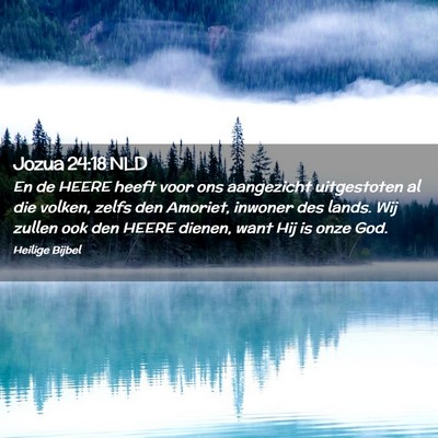 Picture 02 - Jozua 24:18 NLD - En de HEERE heeft voor ons aangezicht uitgestoten - Bible Verse Picture