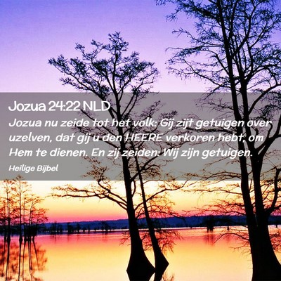 Picture 02 - Jozua 24:22 NLD - Jozua nu zeide tot het volk: Gij zijt getuigen - Bible Verse Picture