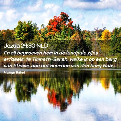 Picture 02 - Jozua 24:30 NLD - En zij begroeven hem in de landpale zijns - Bible Verse Picture