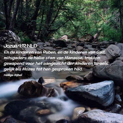Picture 02 - Jozua 4:12 NLD - En de kinderen van Ruben, en de kinderen van Gad, - Bible Verse Picture