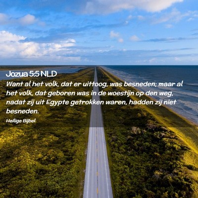 Picture 02 - Jozua 5:5 NLD - Want al het volk, dat er uittoog, was besneden; - Bible Verse Picture