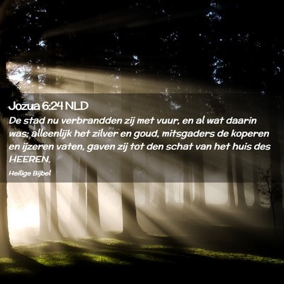 Picture 02 - Jozua 6:24 NLD - De stad nu verbrandden zij met vuur, en al wat - Bible Verse Picture