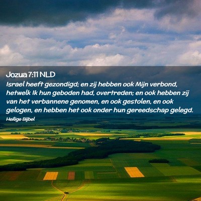 Picture 02 - Jozua 7:11 NLD - Israel heeft gezondigd; en zij hebben ook Mijn - Bible Verse Picture